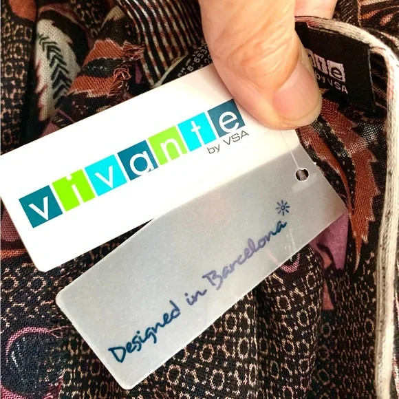 Vivante Long Lightweight Scarf Whimsigoth Dark Floral - Picture 4 of 5